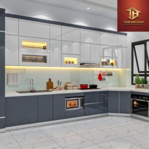 Tủ Bếp Gỗ Công Nghiệp MDF Cao Cấp - TG04