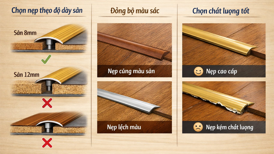 Kinh nghiệm chọn nẹp kết thúc sàn gỗ