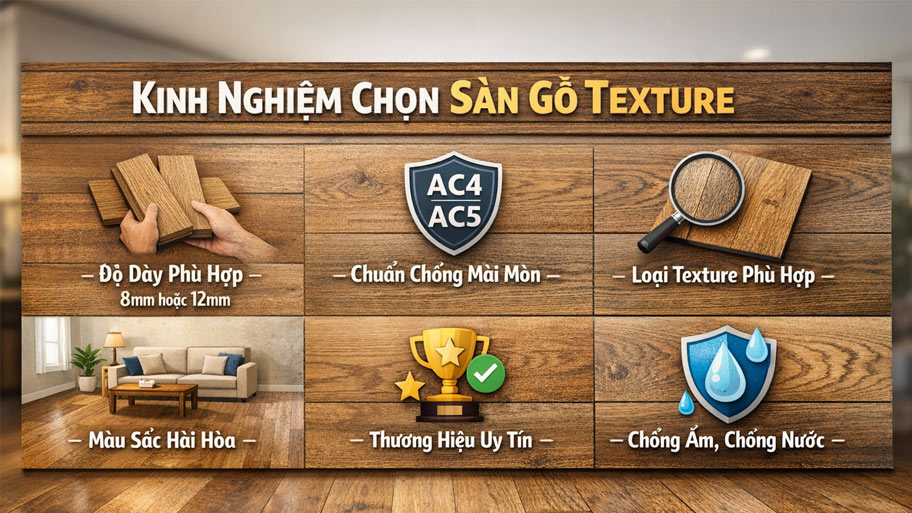 Kinh nghiệm chọn sàn gỗ texture