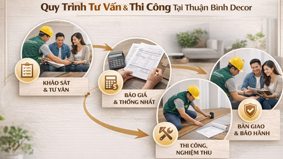 Quy trình tư vấn và thi công tại Thuận Bình Decor