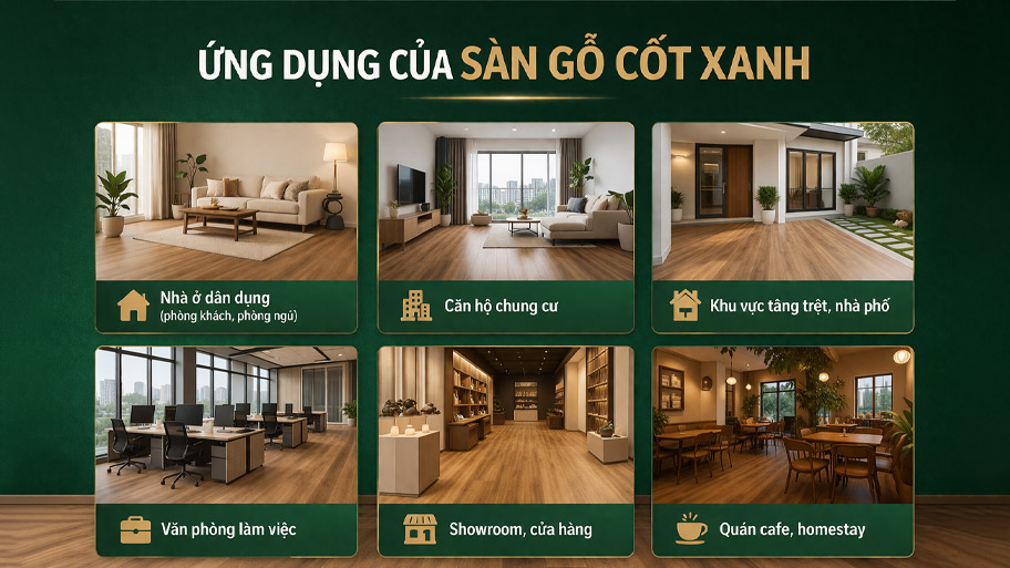 Ứng dụng của sàn gỗ cốt xanh trong kiến trúc