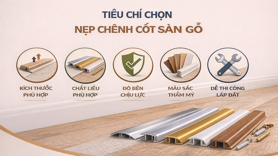 Tiêu chí chọn nẹp chênh cốt sàn gỗ