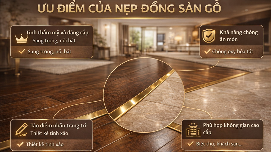 Ưu điểm của nẹp đồng sàn gỗ