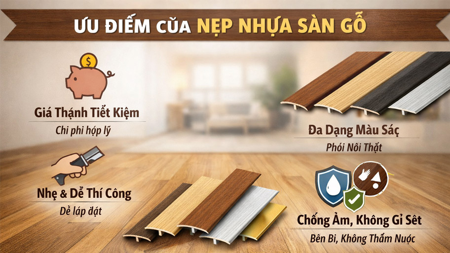 Ưu điểm của nẹp nhựa sàn gỗ