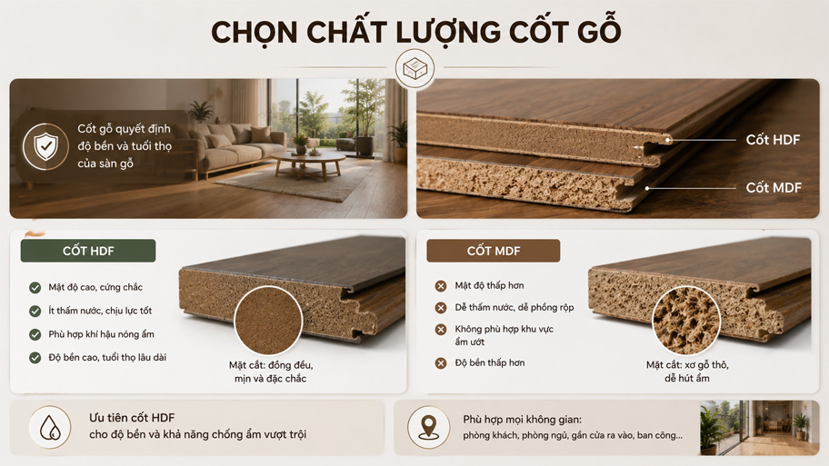 Chọn chất lượng cốt gỗ