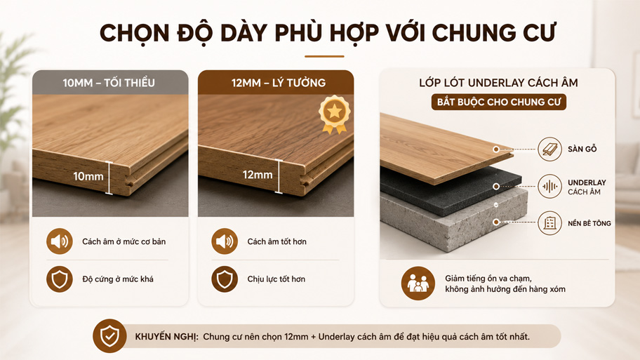 Chọn độ dày phù hợp với chung cư
