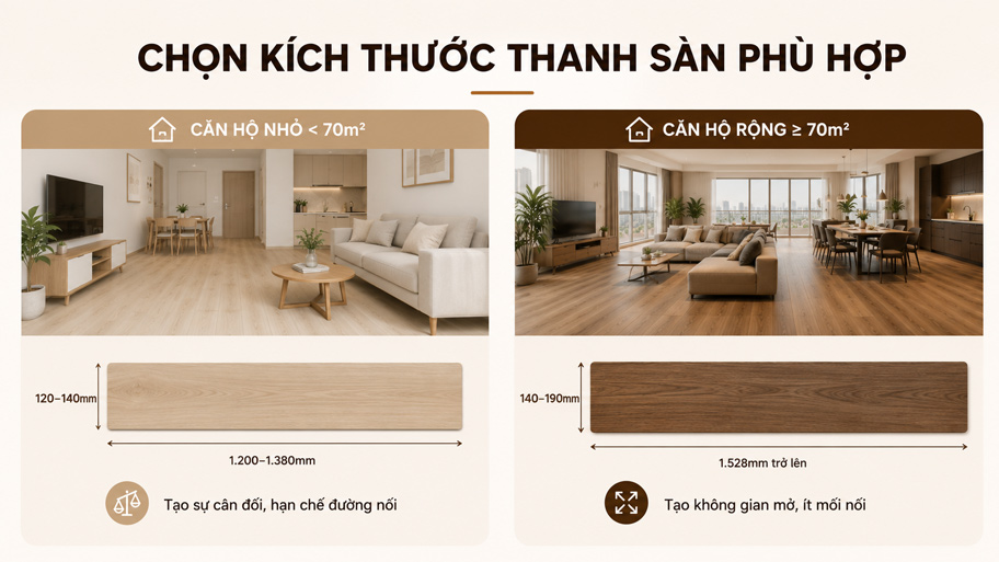 Chọn kích thước thanh sàn phù hợp