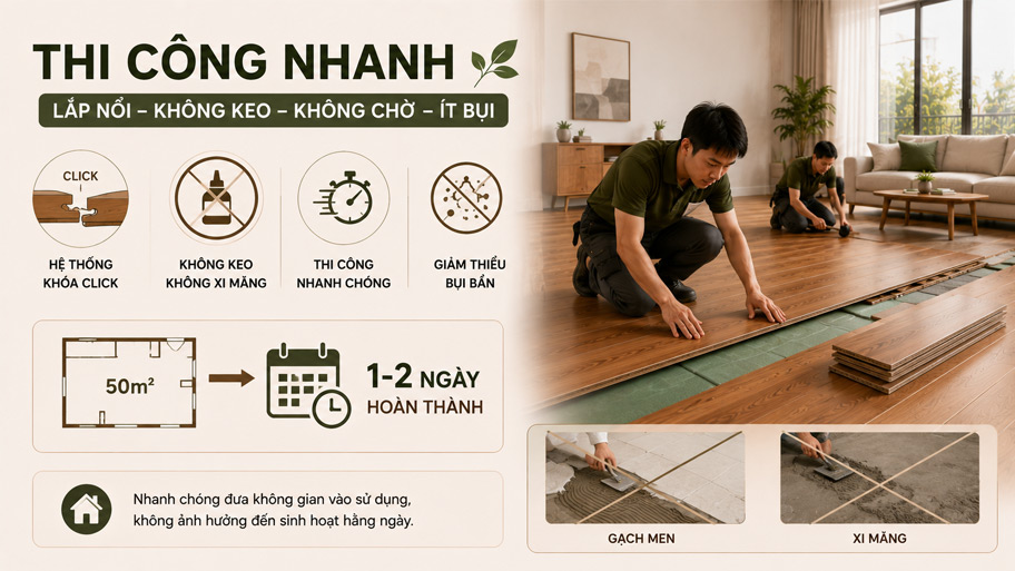 Sàn công nghiệp thi công khá nhanh