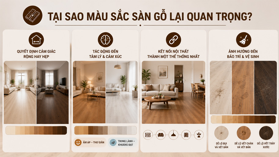 Tại sao màu sắc sàn gỗ lại quan trọng
